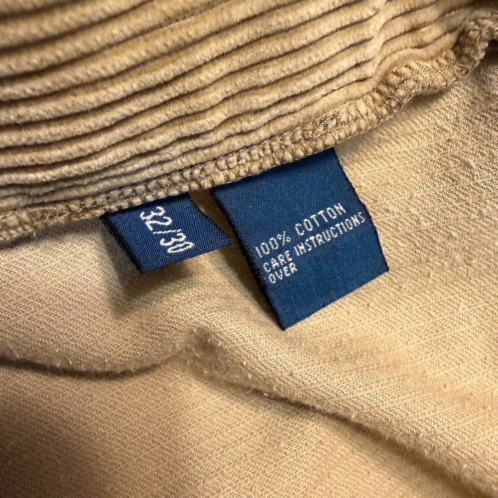 Polo Ralph Lauren Andrew Pant Tan Wide Wale Corduroy Pleated Mens 32x30 Beige - Picture 5 of 10